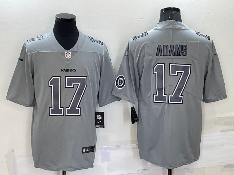 Men's Las Vegas Raiders #17 Davante Adams Grey With Patch Atmosphere Fashion Stitched Jersey